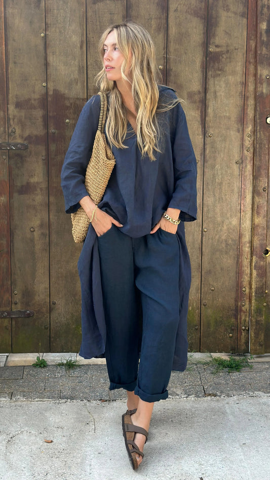 Comfortable Cotton and linen casual solid color 2-piece Set(Buy 2 Free Shipping)