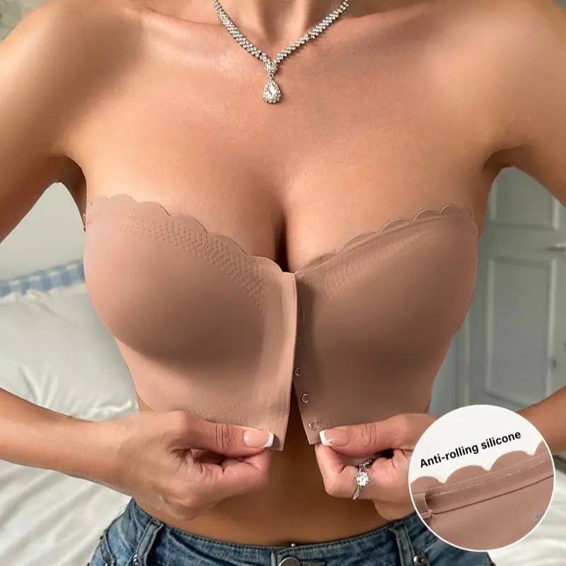 🔥Buy 1 Get 2 Free❤️Seamless Front Closure Strapless Bandeau Bra